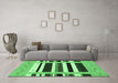 Machine Washable Abstract Emerald Green Contemporary Area Rugs in a Living Room,, wshcon1968emgrn