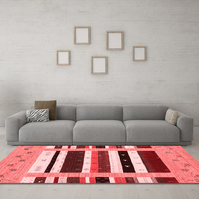 Contemporary Red Washable Rugs