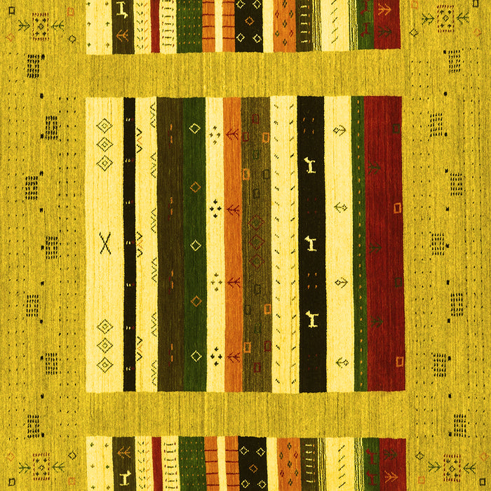 Square Machine Washable Abstract Yellow Contemporary Rug, wshcon1968yw