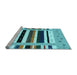 Sideview of Machine Washable Abstract Light Blue Contemporary Rug, wshcon1968lblu