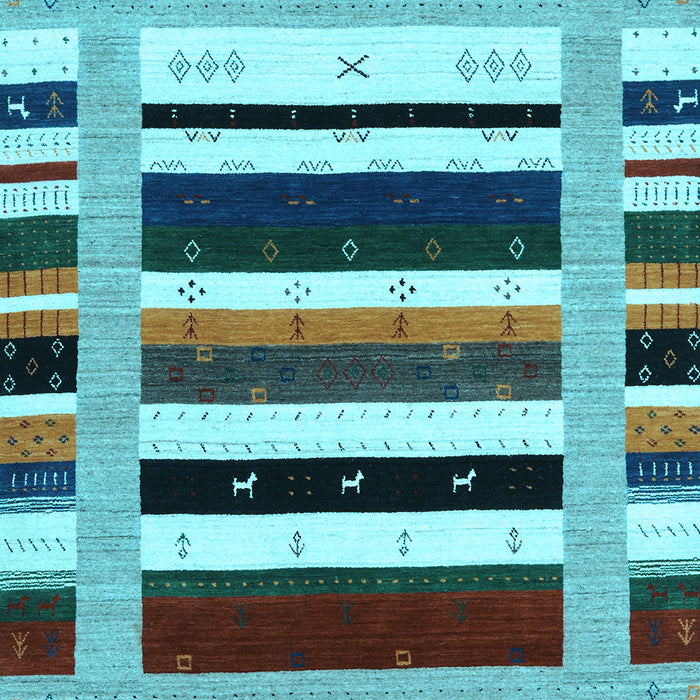 Machine Washable Abstract Light Blue Contemporary Rug, wshcon1968lblu