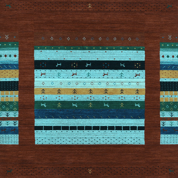 Square Abstract Light Blue Contemporary Rug, con1969lblu