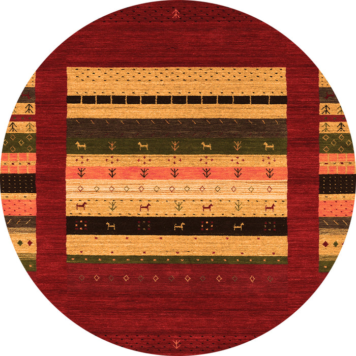 Square Abstract Orange Contemporary Rug, con1969org