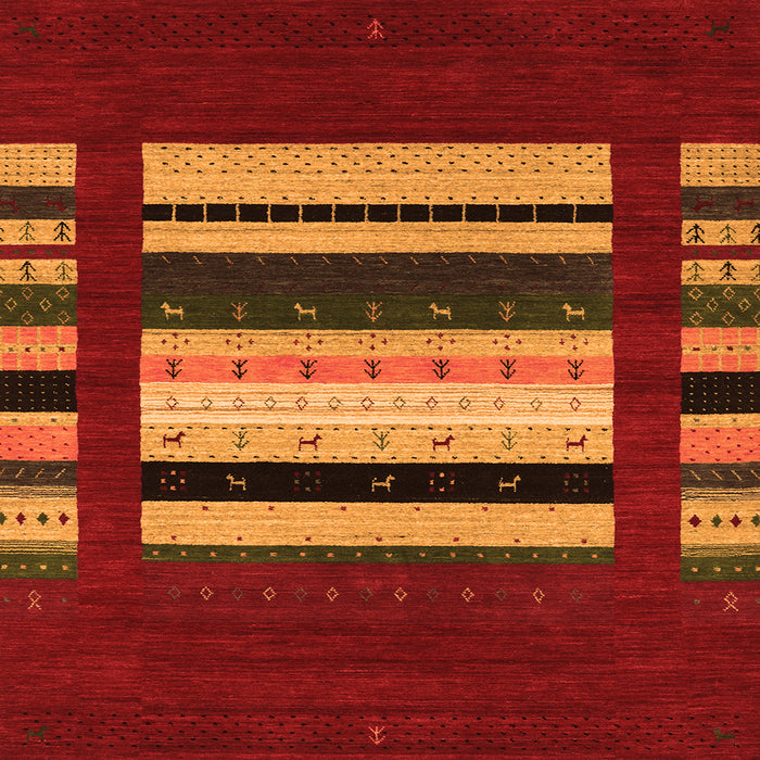 Serging Thickness of Abstract Orange Contemporary Rug, con1969org