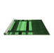 Sideview of Machine Washable Abstract Emerald Green Contemporary Area Rugs, wshcon1969emgrn