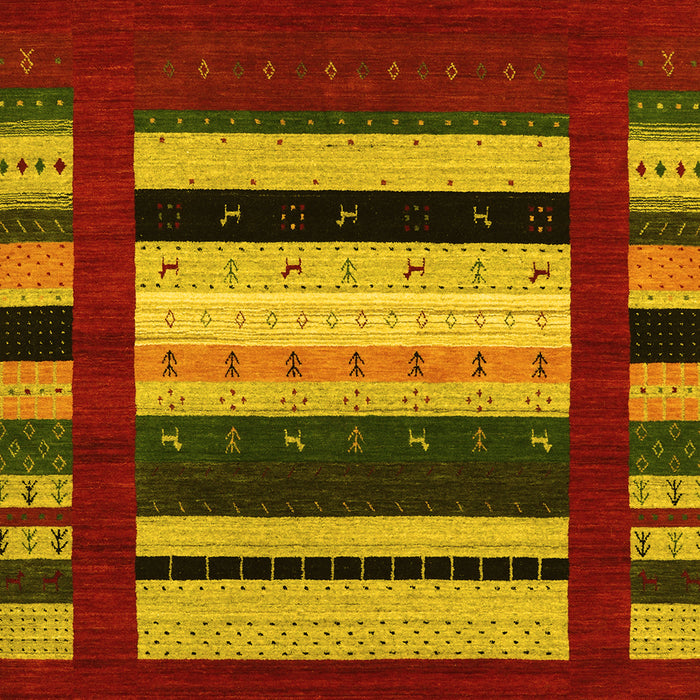 Machine Washable Abstract Yellow Contemporary Rug, wshcon1969yw