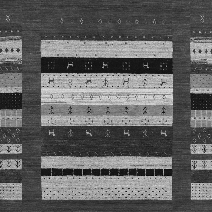 Serging Thickness of Machine Washable Abstract Gray Contemporary Rug, wshcon1969gry