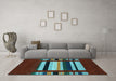 Machine Washable Abstract Light Blue Contemporary Rug in a Living Room, wshcon1969lblu