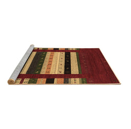 Sideview of Machine Washable Abstract Brown Contemporary Rug, wshcon1969brn