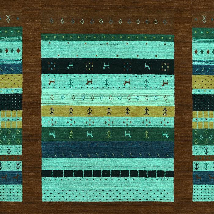 Abstract Turquoise Contemporary Rug, con1969turq