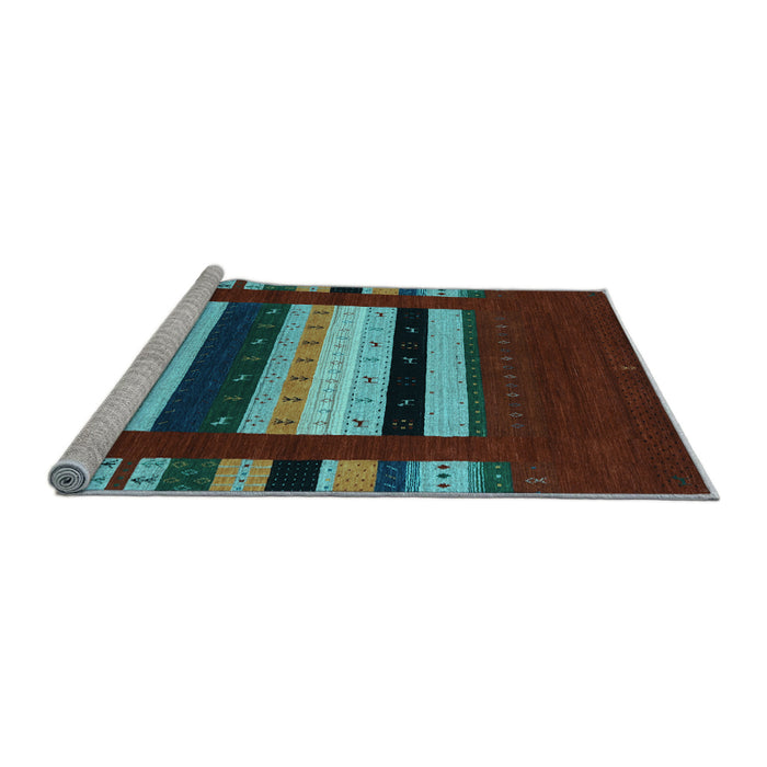 Sideview of Machine Washable Abstract Light Blue Contemporary Rug, wshcon1969lblu