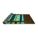 Sideview of Abstract Turquoise Contemporary Rug, con1969turq