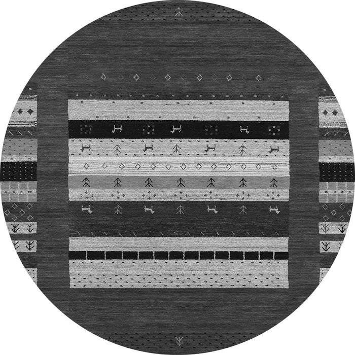 Square Abstract Gray Contemporary Rug, con1969gry