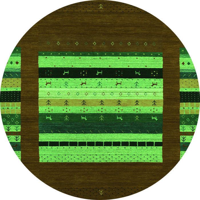 Machine Washable Abstract Green Contemporary Area Rugs, wshcon1969grn