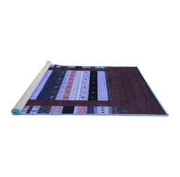 Sideview of Machine Washable Abstract Blue Contemporary Rug, wshcon1969blu