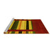 Sideview of Machine Washable Abstract Yellow Contemporary Rug, wshcon1969yw