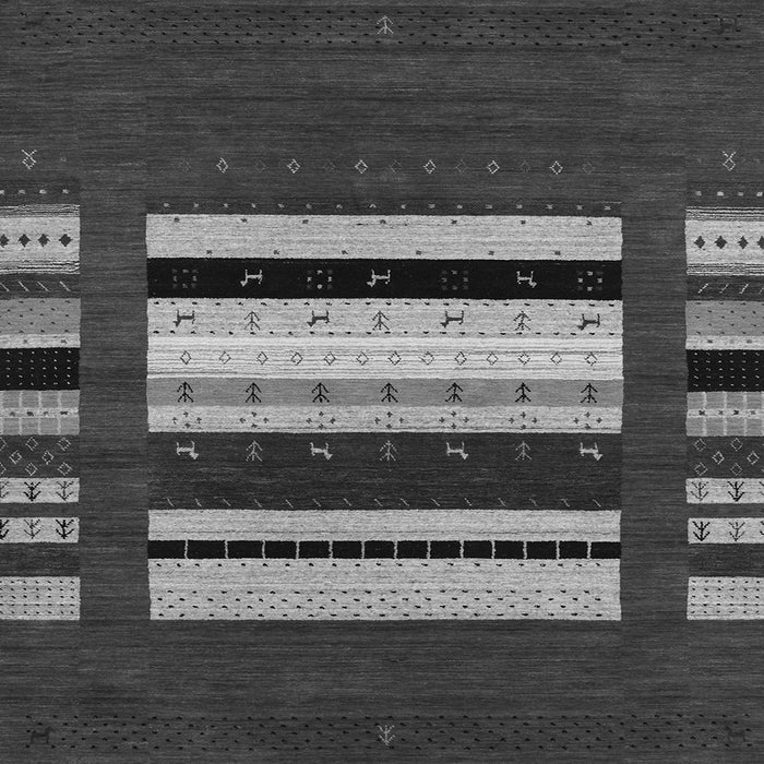 Serging Thickness of Abstract Gray Contemporary Rug, con1969gry