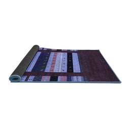 Sideview of Abstract Blue Contemporary Rug, con1969blu