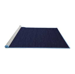 Sideview of Machine Washable Abstract Blue Contemporary Rug, wshcon196blu