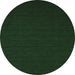 Round Machine Washable Abstract Emerald Green Contemporary Area Rugs, wshcon196emgrn