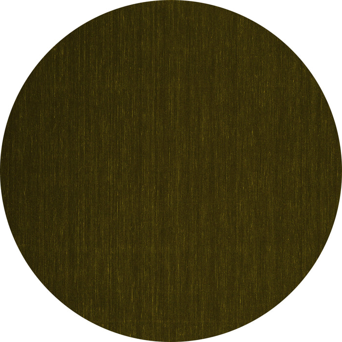 Round Abstract Yellow Contemporary Rug, con196yw