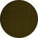 Round Abstract Yellow Contemporary Rug, con196yw