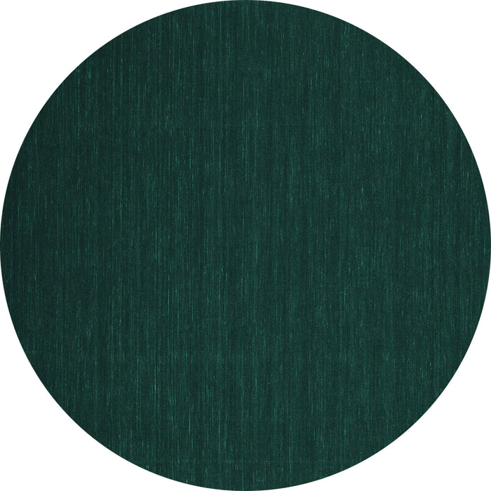 Round Abstract Turquoise Contemporary Rug, con196turq