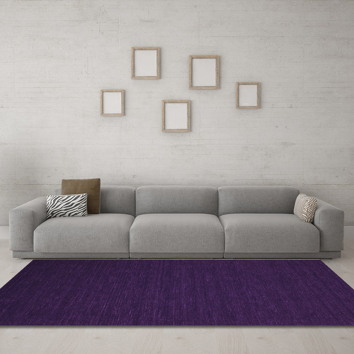 Machine Washable Abstract Purple Contemporary Area Rugs in a Living Room, wshcon196pur