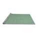 Serging Thickness of Machine Washable Contemporary Blue Green Rug, wshcon197