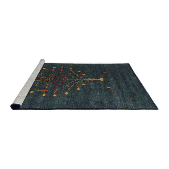 Serging Thickness of Machine Washable Contemporary Dark Slate Gray Green Rug, wshcon1970