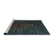 Serging Thickness of Machine Washable Contemporary Dark Slate Gray Green Rug, wshcon1970