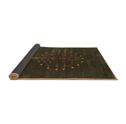 Sideview of Abstract Brown Contemporary Rug, con1970brn