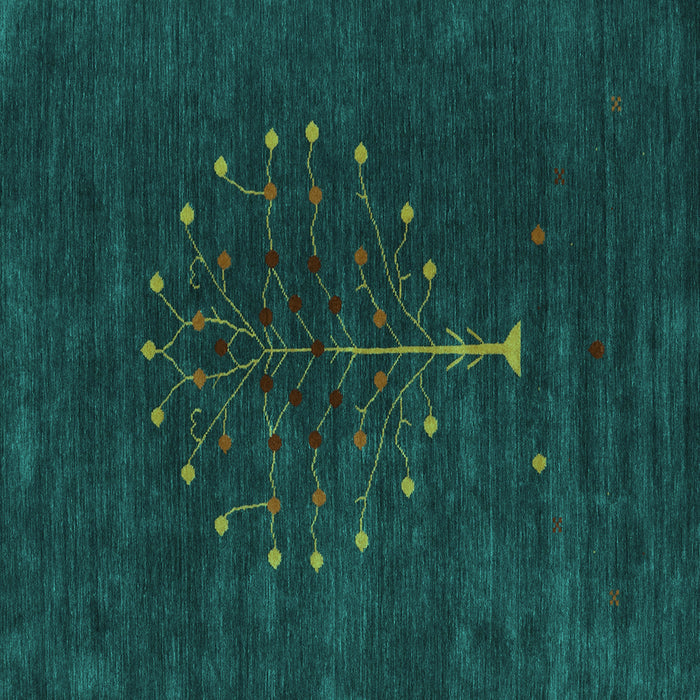 Square Abstract Turquoise Contemporary Rug, con1970turq