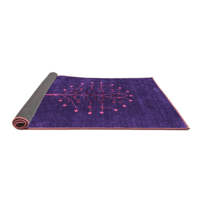 Sideview of Abstract Purple Contemporary Rug, con1970pur