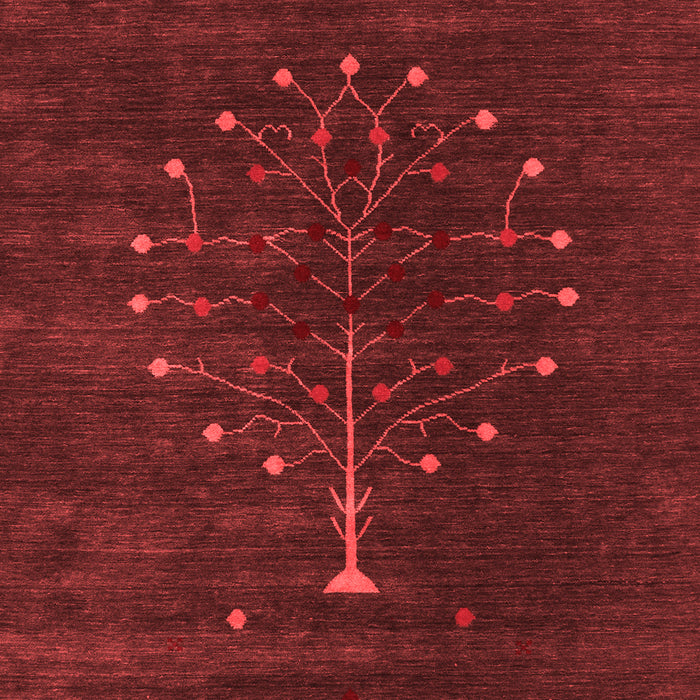 Machine Washable Abstract Red Contemporary Rug, wshcon1970red