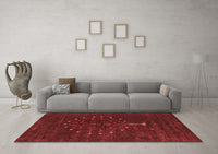 Machine Washable Abstract Red Contemporary Rug, wshcon1970red