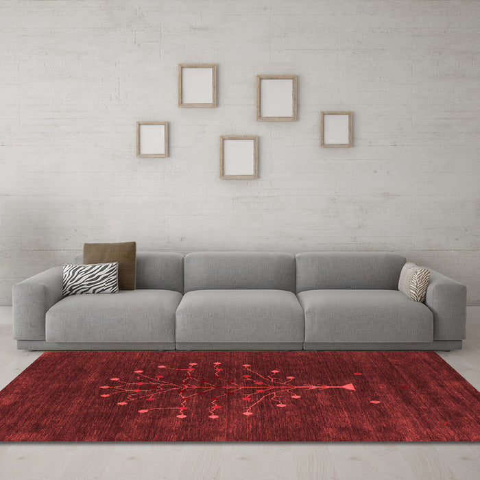 Contemporary Red Washable Rugs
