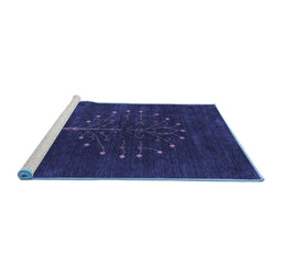 Sideview of Machine Washable Abstract Blue Contemporary Rug, wshcon1970blu