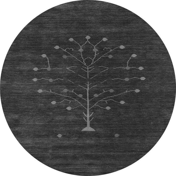 Square Abstract Gray Contemporary Rug, con1970gry