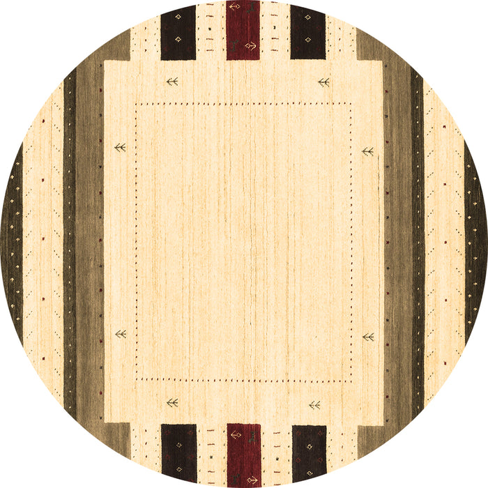 Round Machine Washable Solid Brown Modern Rug, wshcon1971brn
