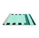 Sideview of Machine Washable Solid Turquoise Modern Area Rugs, wshcon1971turq