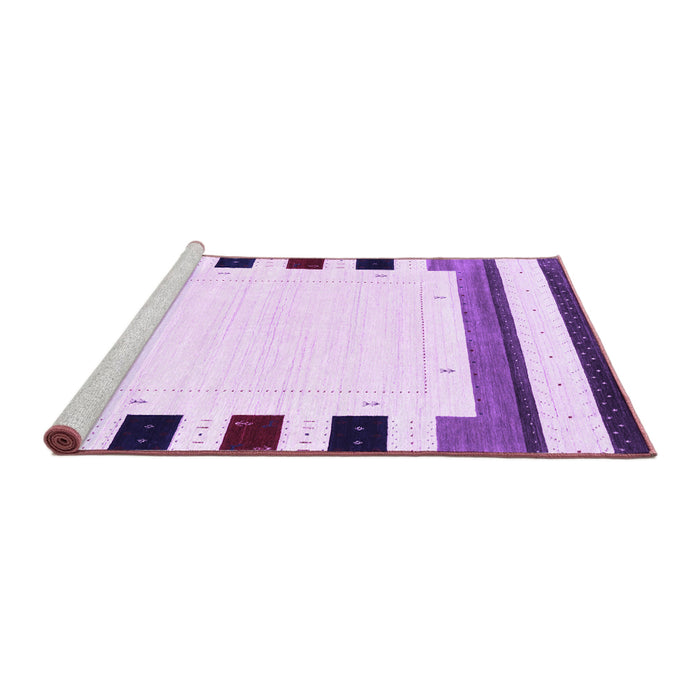 Sideview of Machine Washable Solid Purple Modern Area Rugs, wshcon1971pur