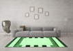 Machine Washable Solid Emerald Green Modern Area Rugs in a Living Room,, wshcon1971emgrn