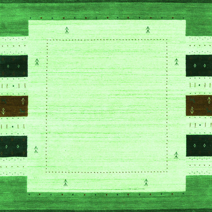 Serging Thickness of Machine Washable Solid Green Modern Area Rugs, wshcon1971grn