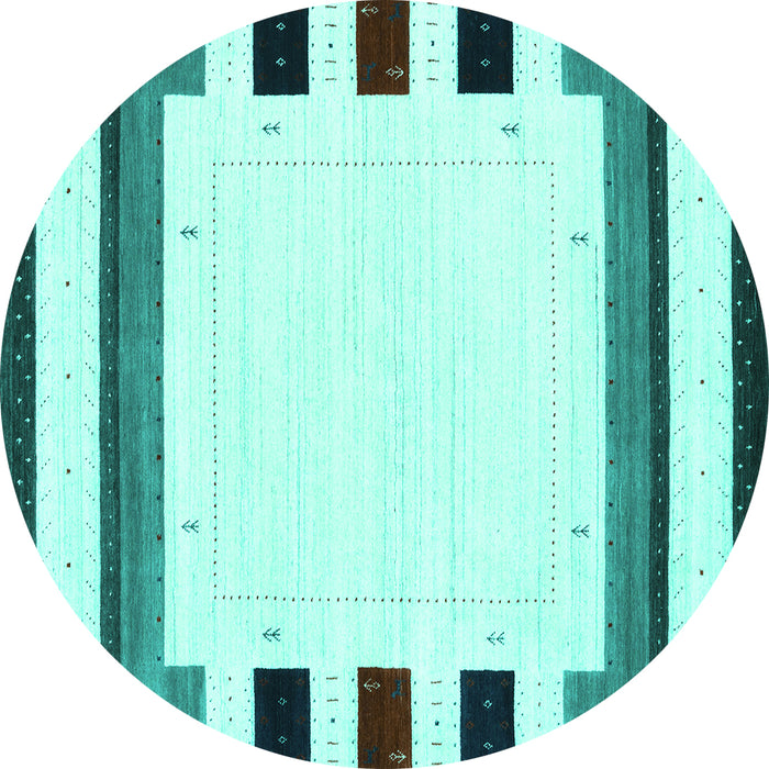 Round Solid Turquoise Modern Rug, con1971turq