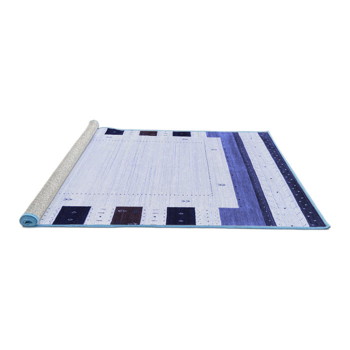 Sideview of Machine Washable Solid Blue Modern Rug, wshcon1971blu