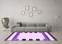 Machine Washable Solid Purple Modern Rug, wshcon1971pur