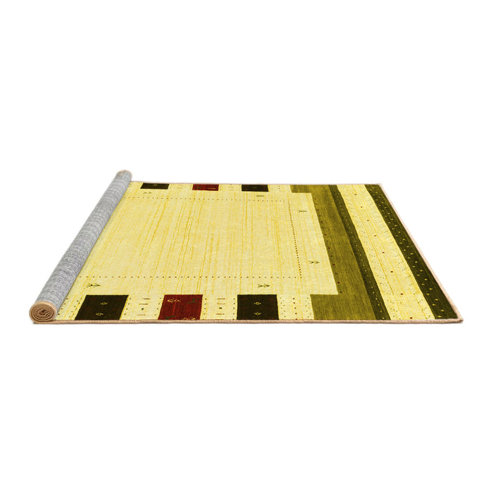 Sideview of Machine Washable Solid Yellow Modern Rug, wshcon1971yw