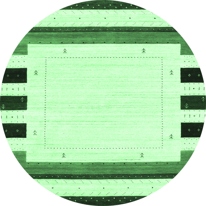 Round Solid Emerald Green Modern Rug, con1971emgrn