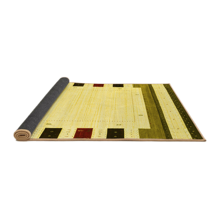 Sideview of Solid Yellow Modern Rug, con1971yw